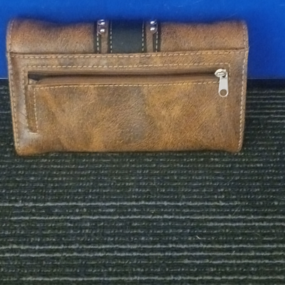 Elegant Brown Embellished Women's Wallet country embroidery Rhine stone buckets - Picture 2 of 6